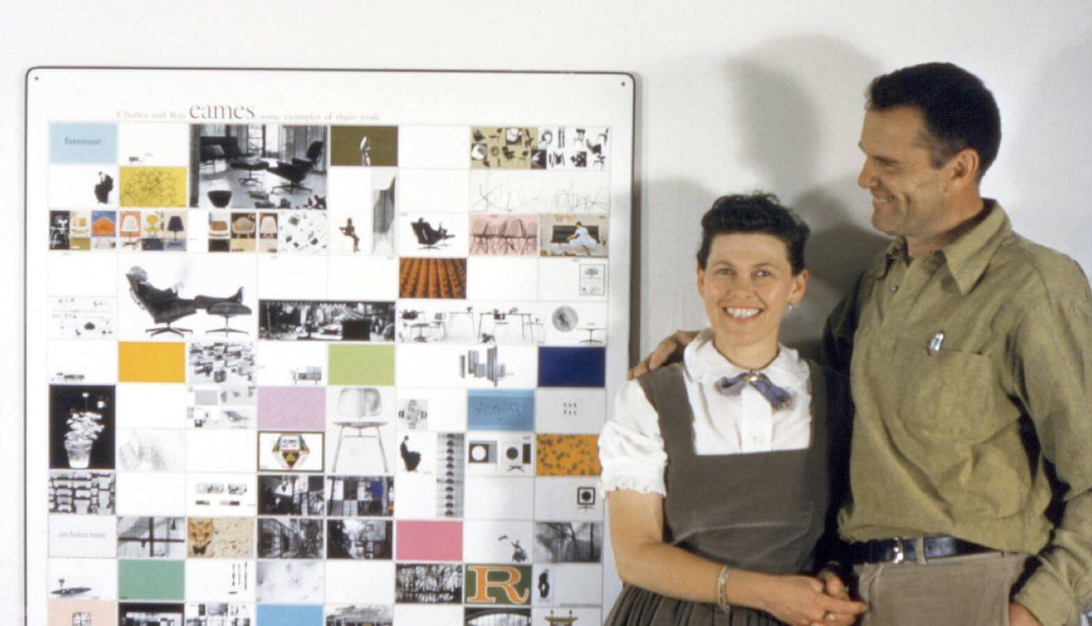Charles and Ray Eames in their studio